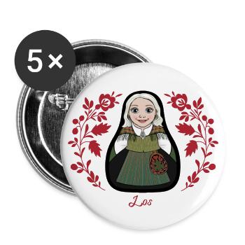 Loose tint with flowers. - Buttons large 2.2''/56 mm (5-pack) - white - Front