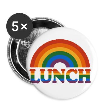 LGBTQ Rainbow Lunch - Colorful Pride - Buttons large 2.2''/56 mm (5-pack) - white - Front