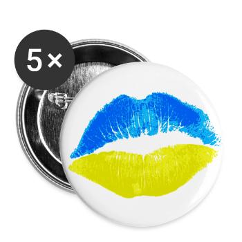 Kuss (Ukraine) - Buttons groß 56 mm (5er Pack) - Weiß - Vorne