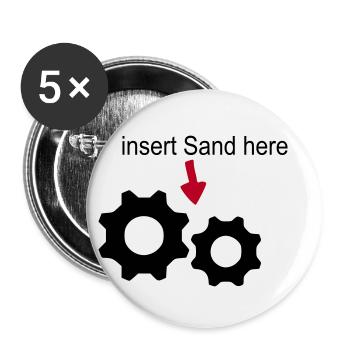 Sand im Getriebe - Buttons groß 56 mm (5er Pack) - Weiß - Vorne