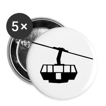 Seilbahn, Berge, Urlaub, - Buttons groß 56 mm (5er Pack) - Weiß - Vorne