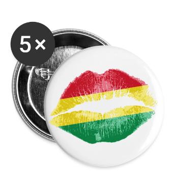 Kiss (Bolivia) - Buttons large 2.2''/56 mm (5-pack) - white - Front