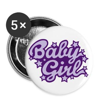 Baby Girl Lettering 01 - Buttons large 2.2''/56 mm (5-pack) - white - Front