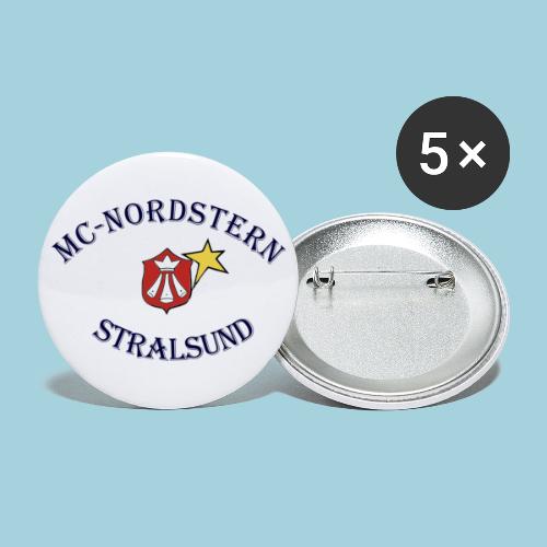 MC Nordstern Schrift gebogen - Buttons groß 56 mm (5er Pack)