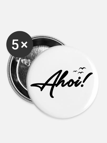 Ahoi - Buttons groß 56 mm (5er Pack) - Weiß