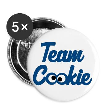 Biscuits biscuits d'équipe - Lot de 5 grands badges (56 mm) - blanc - Devant