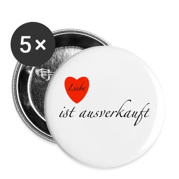 l'amour est épuisé - Lot de 5 grands badges (56 mm) - blanc - Devant