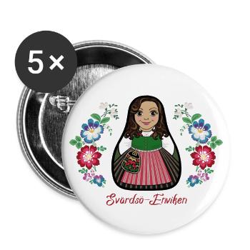 Svärdsjö-Envikenkulla - Buttons groß 56 mm (5er Pack) - Weiß - Vorne