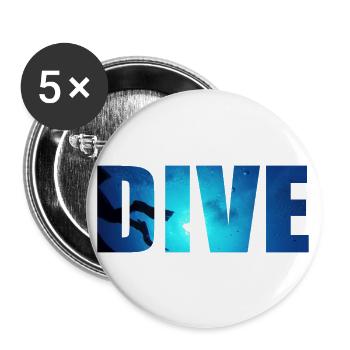 DIVE Underwater Diver - Buttons large 2.2''/56 mm (5-pack) - white - Front