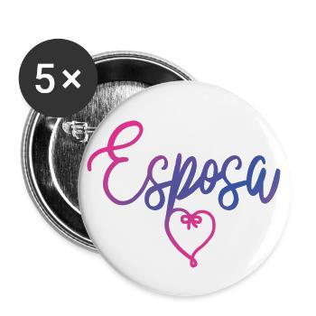Esposa Cute Wife To Be Bride Couple Wedding Gift - Buttons large 2.2''/56 mm (5-pack) - white - Front