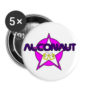 Fête - ALCONAUT D - Lot de 5 grands badges (56 mm) - blanc - Devant