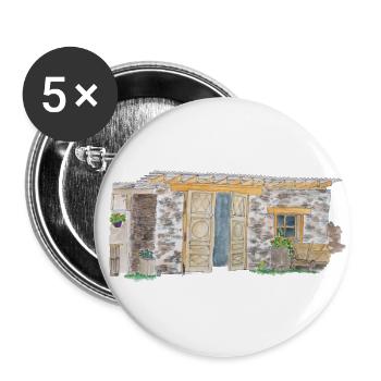 Eifel Outdoor Nationalpark Wandern Heimat Landlieb - Buttons groß 56 mm (5er Pack) - Weiß - Vorne