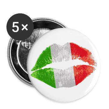 Kiss (Italy / Italia) - Buttons large 2.2''/56 mm (5-pack) - white - Front