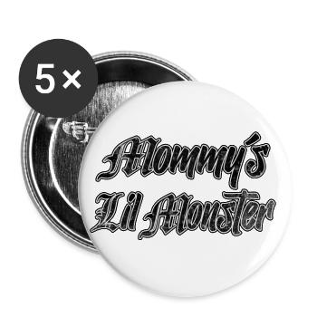 Mommy's Lil Monster | Mama's little monster - Buttons large 2.2''/56 mm (5-pack) - white - Front