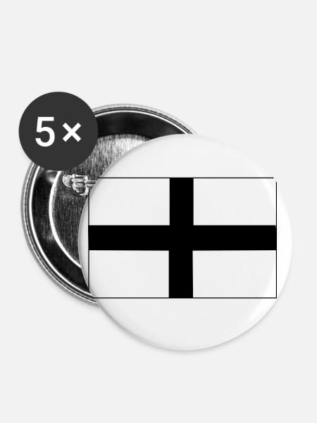 Breton flag - Buttons large 2.2''/56 mm (5-pack) - white