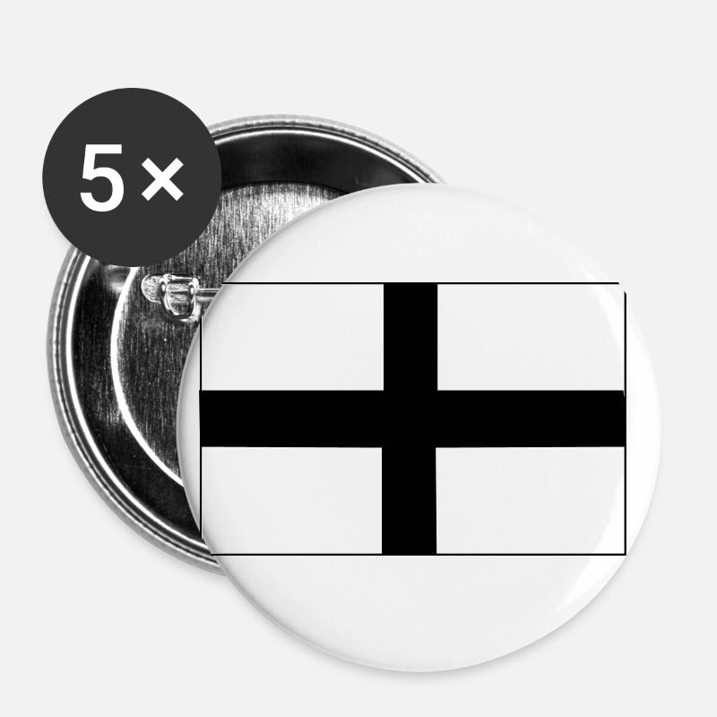 Breton flag - Buttons large 2.2''/56 mm (5-pack) - white