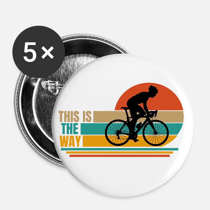 cycling. this the way - Buttons large 2.2''/56 mm (5-pack) - white