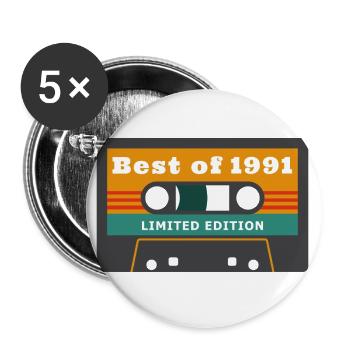 best of 1991 limited edition - Buttons large 2.2''/56 mm (5-pack) - white - Front