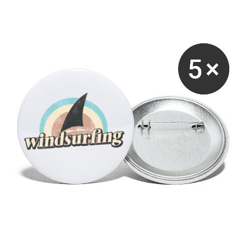 Windsurfing Retro 70s - Buttons groß 56 mm (5er Pack)