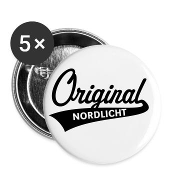 Original Nordlicht (Norddeutsch / Nordisch / 1C) - Buttons groß 56 mm (5er Pack) - Weiß - Vorne