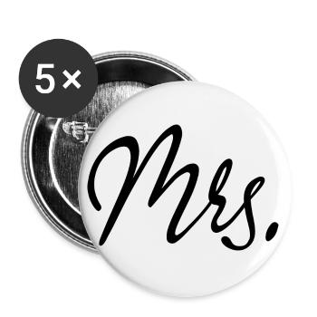 Mrs. Matching Couple Engagement Wedding Honeymoon - Buttons large 2.2''/56 mm (5-pack) - white - Front