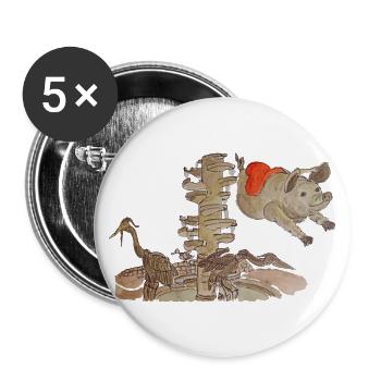 Puppenbrunnen Erkelenz, 41812 Kreis Heinsberg, Rhénanie-du-Nord-Westphalie - Lot de 5 grands badges (56 mm) - blanc - Devant