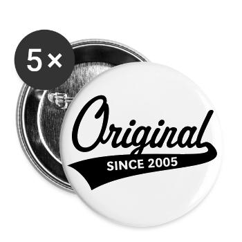 Original Since 2005 (Year Of Birth, Birthday / B) - Buttons large 2.2''/56 mm (5-pack) - white - Front