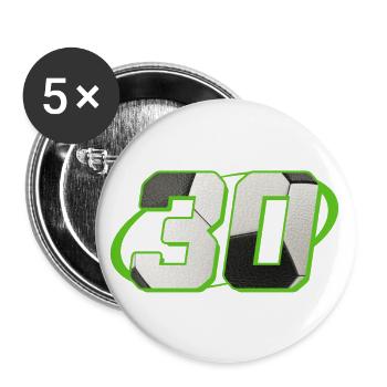 30 Geburtstag Fußball 30 Jahre Fußballspieler - Buttons groß 56 mm (5er Pack) - Weiß - Vorne