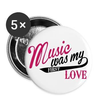 Music was my first Love - Lot de 5 grands badges (56 mm) - blanc - Devant