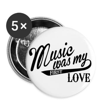 Music was my first Love - Lot de 5 grands badges (56 mm) - blanc - Devant