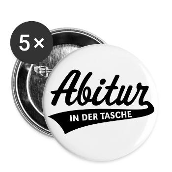 Abitur – In Der Tasche (Abiturient / Abi / Black) - Buttons groß 56 mm (5er Pack) - Weiß - Vorne