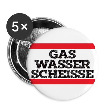 Gaz Eau Merde Craftsman Fun Chemise - Lot de 5 grands badges (56 mm) - blanc - Devant
