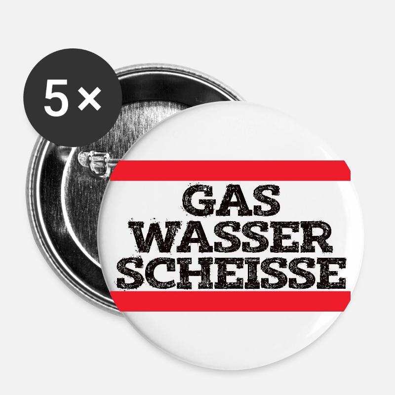 Gas Water Shit Craftsman Fun Shirt - Buttons large 2.2''/56 mm (5-pack) - white