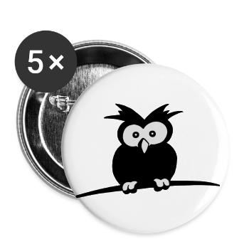 sleepy staring cute owl gift - Buttons large 2.2''/56 mm (5-pack) - white - Front