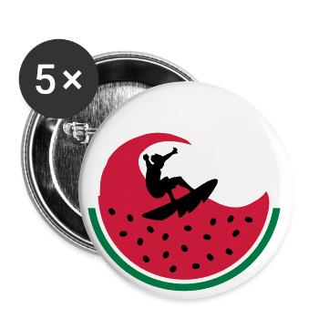 Melon Surfer - Buttons groß 56 mm (5er Pack) - Weiß - Vorne