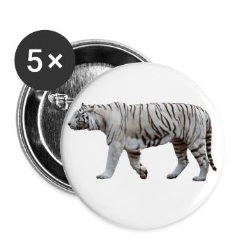 White tigers have blue eyes and pink noses - Buttons large 2.2''/56 mm (5-pack) - white - Front