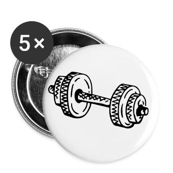 Dumbbell Fitness Entraînement en force Haltérophilie - Lot de 5 grands badges (56 mm) - blanc - Devant