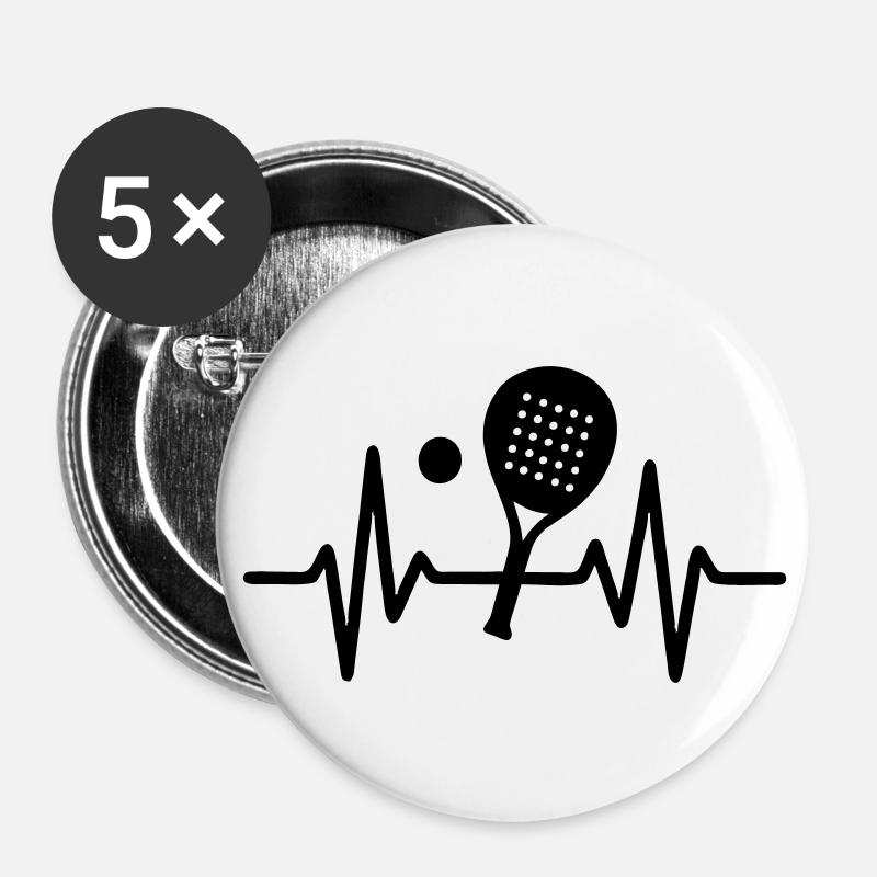 Padel heartbeat - Buttons large 2.2''/56 mm (5-pack) - white