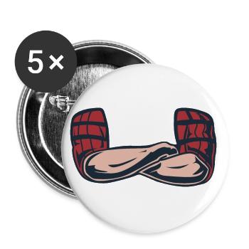 Crossed arms lumberjack - Buttons large 2.2''/56 mm (5-pack) - white - Front