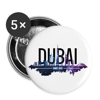 DUBAI SKYLINE - Buttons groß 56 mm (5er Pack) - Weiß - Vorne