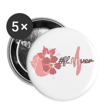 Flower lovers - Buttons large 2.2''/56 mm (5-pack) - white - Front