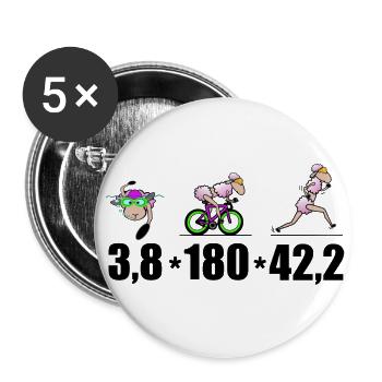 Distance marathon triathlète - Lot de 5 grands badges (56 mm) - blanc - Devant