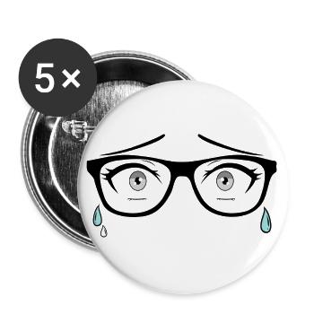 Yeux qui pleurent - Lot de 5 grands badges (56 mm) - blanc - Devant