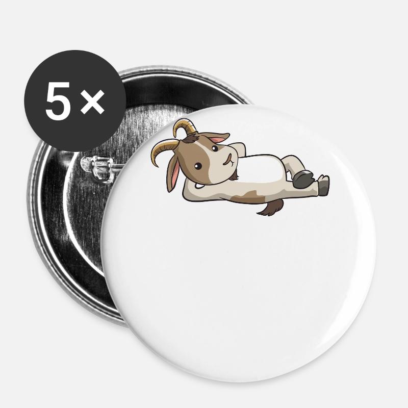 Goat Goats Whispering billy goat goat gift - Buttons large 2.2''/56 mm (5-pack) - white