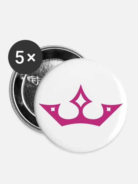 Crown de - Buttons groß 56 mm (5er Pack) - Weiß