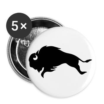 BISON BULL Bufallo - Lot de 5 grands badges (56 mm) - blanc - Devant
