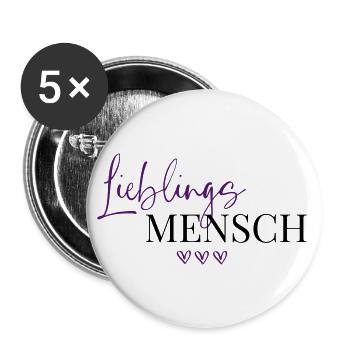 Lieblingsmensch / Beste Freundin / Beste Kollegin - Buttons groß 56 mm (5er Pack) - Weiß - Vorne