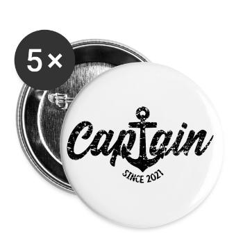 2021 CAPTAIN SINCE - Buttons large 2.2''/56 mm (5-pack) - white - Front