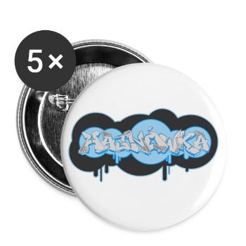 Hajnowka, Hajnówka Graffiti Ilustracja, tekst - Buttons groß 56 mm (5er Pack) - Weiß - Vorne