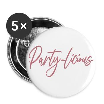 Party-Licious Funny Birthday Party Geschenk Männer Frauen - Buttons groß 56 mm (5er Pack) - Weiß - Vorne